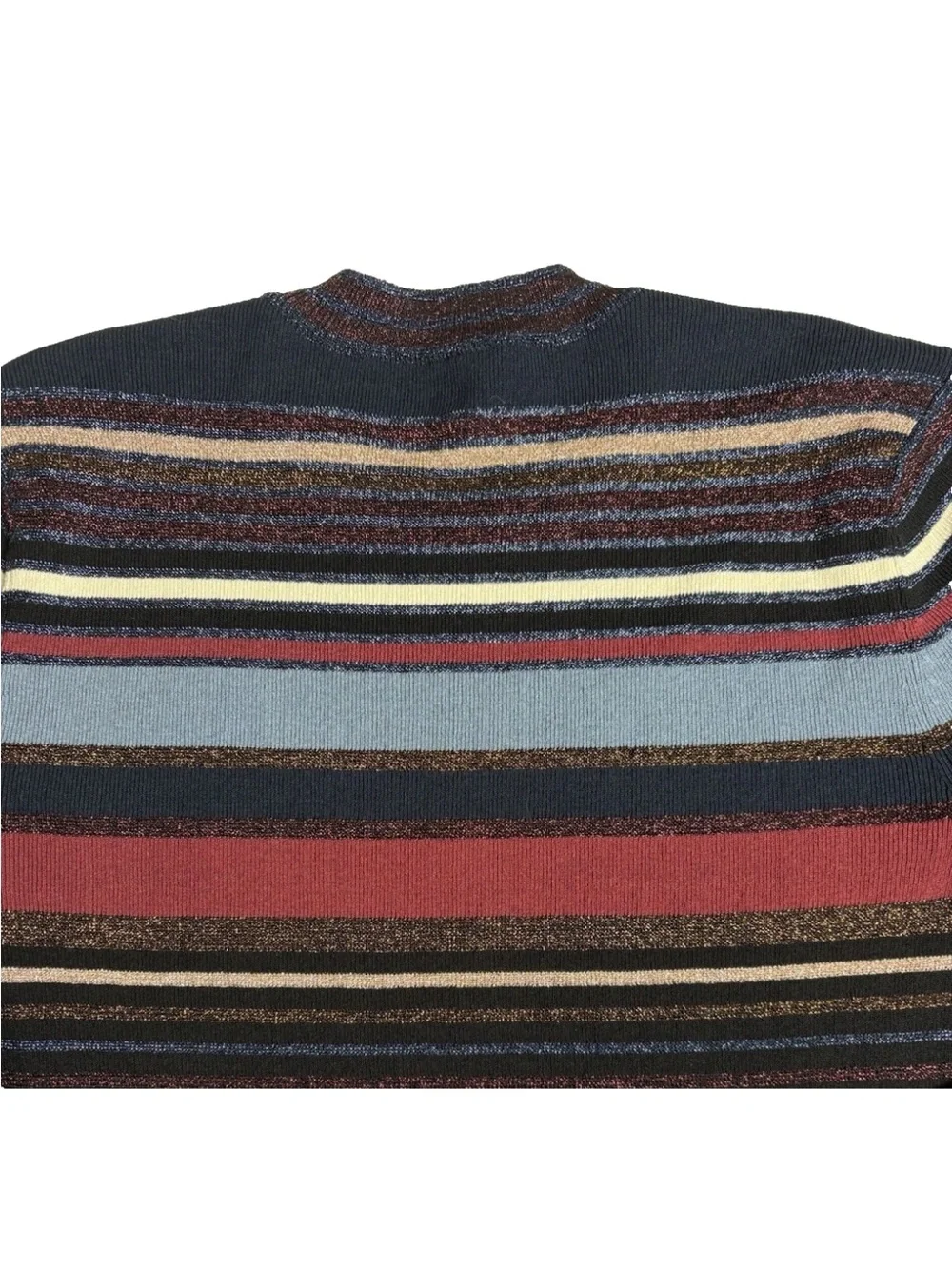 Veronica Beard Palmas Multicolored Metallic Striped Sweater Sz Small Cropped EUC
